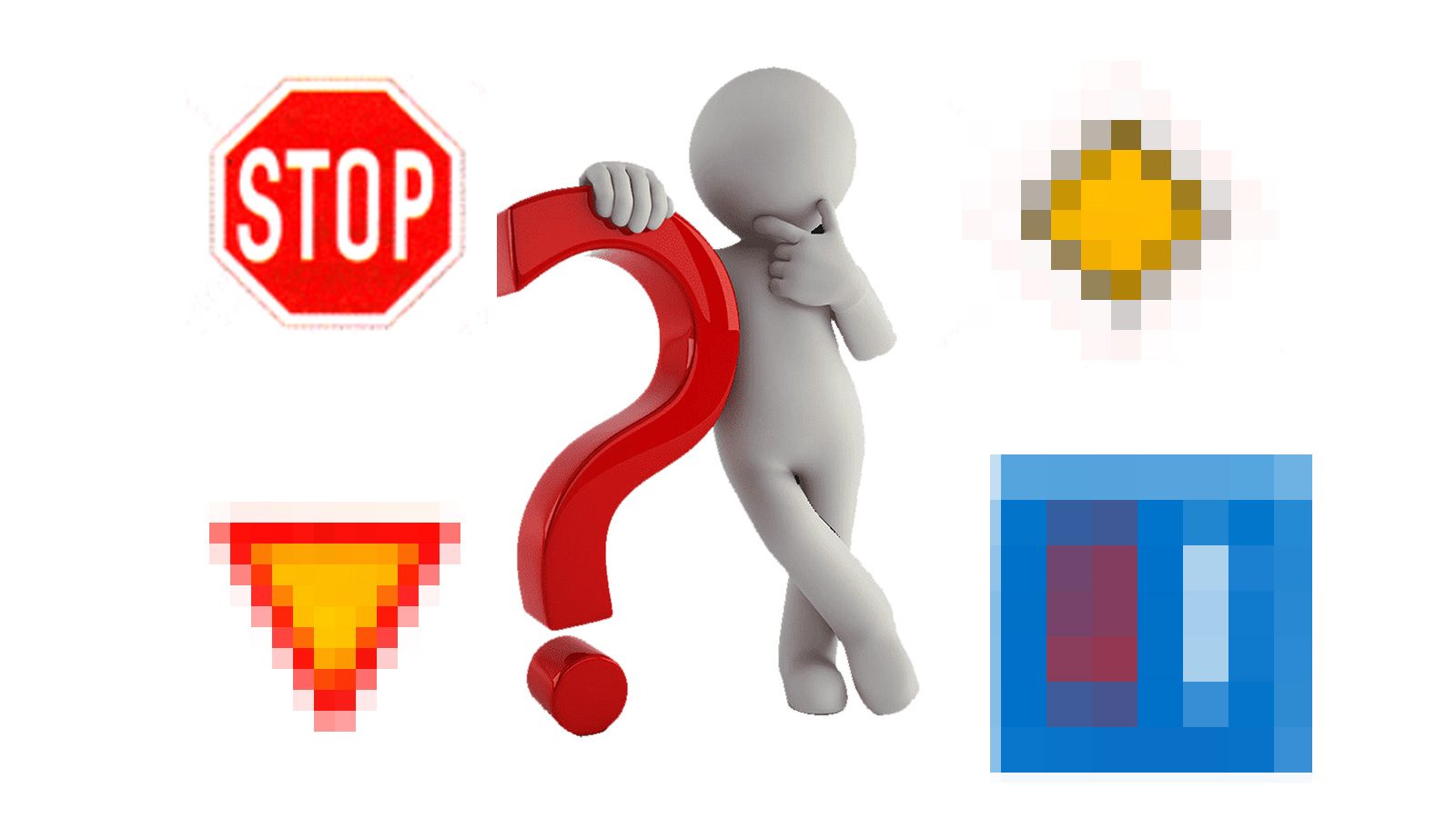 Ποιες 4 πινακίδες του ΚΟΚ δεν είναι τρίγωνες ή στρογγυλές & γιατί; 