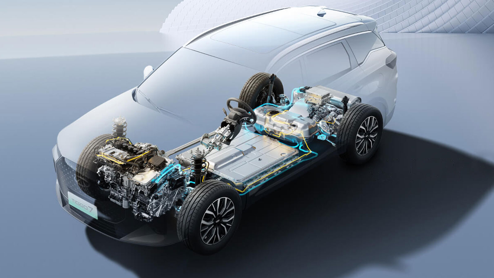 Στην τεχνολογία CSH (Chery Super Hybrid) κεντρικός πρωταγωνιστής είναι ένας 1.500άρης turbo βενζινοκινητήρας. Το παρών δίνουν ένας ηλεκτροκινητήρας που δίνει κίνηση στους εμπρός τροχούς και ένα ηλεκτρικό μοτέρ που φορτίζει την μπαταρία, συν ένα ηλεκτρομοτέρ που δίνει κίνηση στους πίσω τροχούς, στο 4κίνητο Chery Tiggo 9 PHEV AWD.