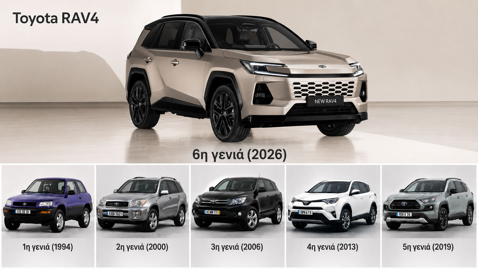Toyota RAV4: Από το 1994 στην 6η γενιά -Τώρα έχει 309 PS & καίει 2 λίτρα 
