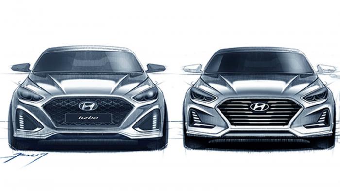 Έντονες νευρώσεις και αιχμηρές γραμμές έχουν επιλέξει για την ανανέωση του Sonata οι άνθρωποι της Hyundai.