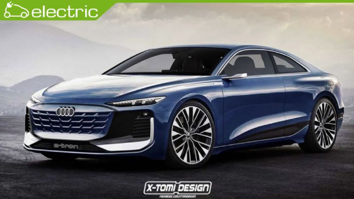 Ψηφιακό σχέδιο για ένα μελλοντικό Audi A5 Coupe E-Tron.
