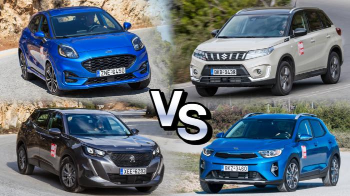 Τα κορυφαία B-SUV σε πωλήσεις: Ford Puma Vs Kia Stonic Vs Peugeot 2008 Vs Suzuki Vitara 