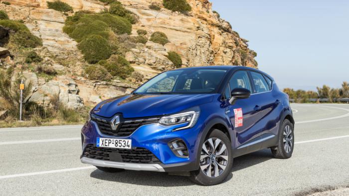 Αρκετά εκλεπτυσμένο το design του Renault Captur, με το λογότυπο E-Tech να «προδίδει» την Plug-in υβριδική τεχνολογία του.