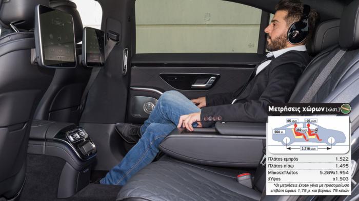 Προεδρική άνεση προσφέρει το πίσω κάθισμα της Mercedes S-Class στην έκδοση Long. 