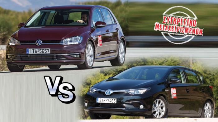 Συγκριτικό μεταχειρισμένων: Toyota Auris Hybrid VS VW Golf  