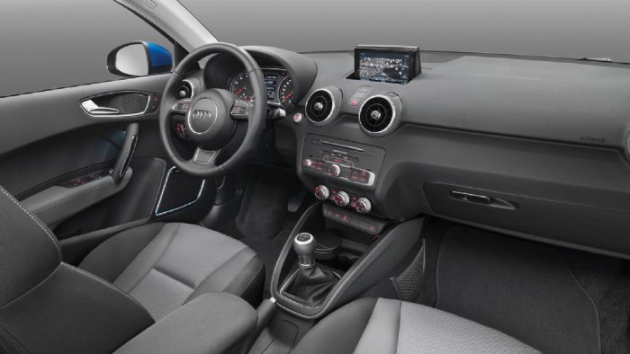 Minimal λογική, μοντέρνα σχεδίαση, άριστη ποιότητα κατασκευής και καλή εργονομία τα στοιχεία που χαρακτηρίζουν το εσωτερικό του Audi A1.