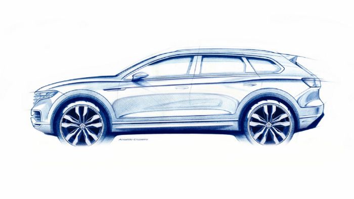 Αυτό είναι το πρώτο επίσημο σχέδιο του νέου Touareg που έδωσε στο φως της δημοσιότητας η Volkswagen. 