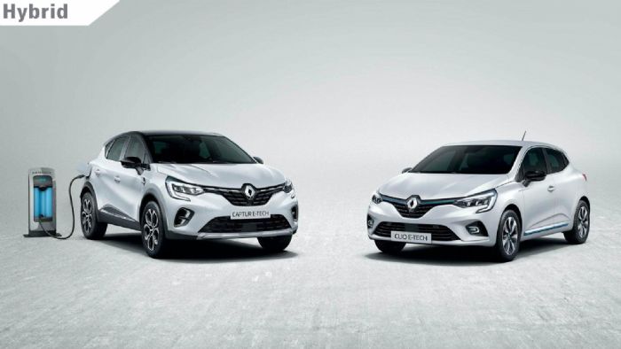 Τα δύο κόμπακτ μοντέλα της Renault, το Clio και το Captur, υιοθετούν την τεχνολογία E-Tech. Το Clio ως αυτοφορτιζόμενο υβριδικό με 140 ίππους και το Captur με Plug-in έκδοση συνδυαστικής ισχύος 160 ίπ