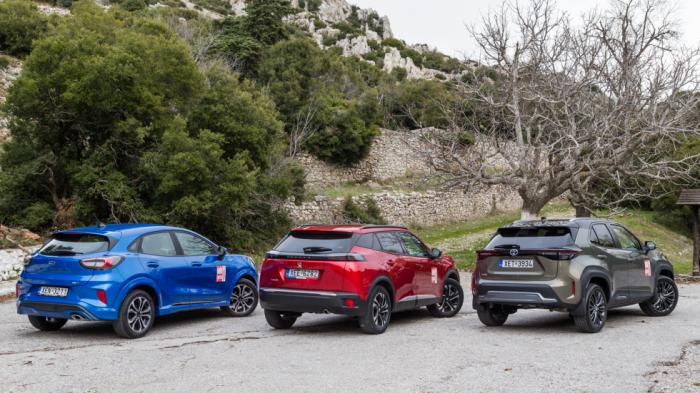 Ford Puma, Peugeot 2008 και Toyota Yaris Cross είναι ίσως τα κορυφαία μοντέλα της κλάσης των μικρών SUV. Ford Puma, Peugeot 2008 και Toyota Yaris Cross είναι ίσως τα κορυφαία μοντέλα της κλάσης των μικρών SUV.