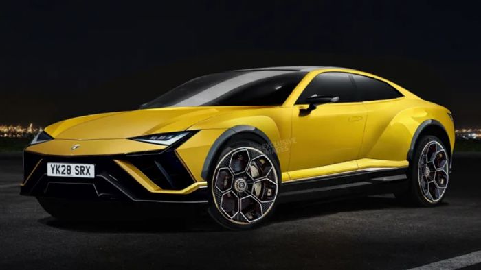 Ψηφιακή εικόνα που δείχνει πως θα μοιάζει η πρώτη ηλεκτρική Lamborghini.