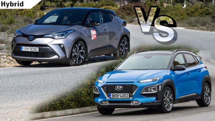 Hyundai Kona Hybrid Vs Toyota C-HR Hybrid 