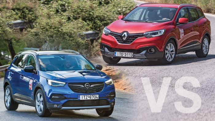 Opel Grandland X και Renault Kadjar έρχονται σε μια κατά μέτωπο αντιπαράθεση.