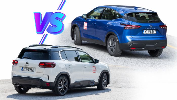 Τεχνικά χαρακτηριστικά για Citroen C5 Aircross Vs Nissan Qashqai