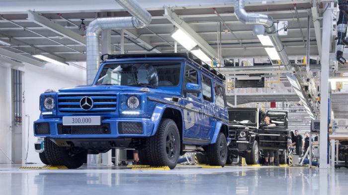 H Mercedes-Benz γιορτάζει, καθώς η G-Class υπ` αριθμόν 300.000 μόλις βγήκε από το εργοστάσιο της Magna Steyr στο Γκρατς της Αυστρίας.