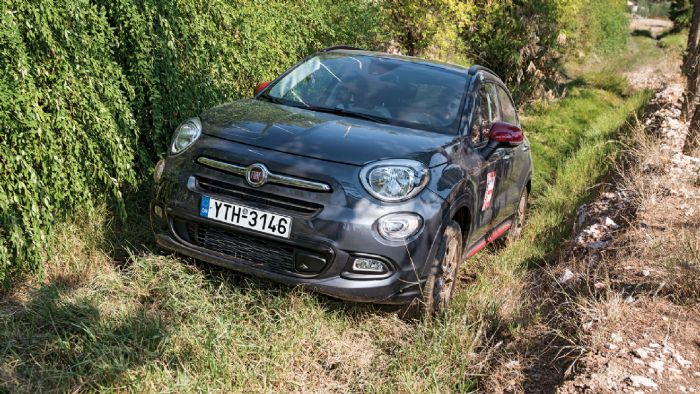 Ακόμα και στην στάνταρ έκδοση, το Fiat 500X ζορίστηκε λιγότερο από ότι ίσως περιμέναμε στην 4Χ4 πίστα του Στέφανου Αττάρτ.