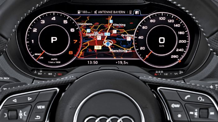 Το Audi A3 είναι το μόνο με δυνατότητα επιλογής ψηφιακού πίνακα οργάνων.