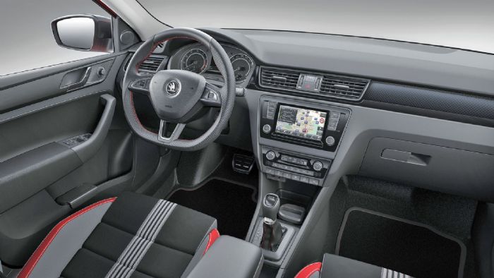Το εσωτερικό του νέου Skoda Rapid SUV αναμένεται να προέλθει από αυτό του 5θυρου και του σεντάν Rapid. Το εσωτερικό του νέου Skoda Rapid SUV αναμένεται να προέλθει από αυτό του 5θυρου και του σεντάν Rapid.