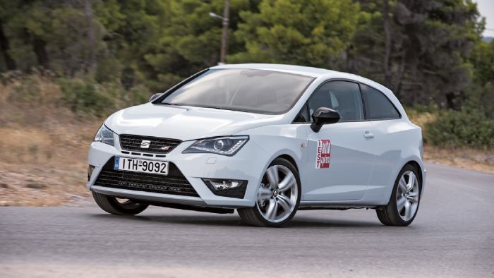 Πρώτη θέση για το SEAT Ibiza CUPRA με τον 1.800άρη κινητήρα απόδοσης 192 ίππων που καταφέρνει το 0-100 σε 6,8 δλ.