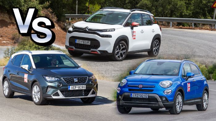 Άνετο, trendy ή απολαυστικό B-SUV; Citroen C3 Aircross Vs Fiat 500X Vs SEAT Arona 