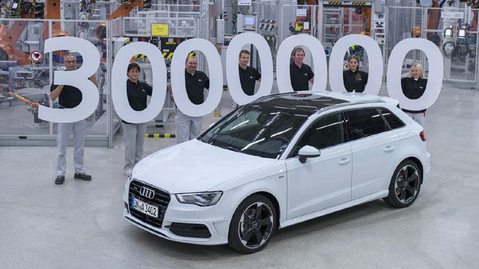 H γερμανική αυτοκινητοβιομηχανία ανακοίνωσε ότι το 3.000.000ο Α3 είναι γεγονός στη μονάδα παραγωγής της, στο Ingolstadt της Γερμανίας.