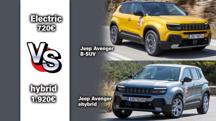 Jeep Avenger Electric VS hybrid, τι θα πληρώσεις για καύσιμα; 