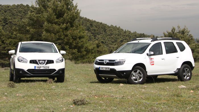 Το ανανεωμένο Dacia Duster στη 2κίνητη έκδοση 1,5 dCi, βρίσκει απέναντί του το εξίσου προσιτό Nissan Qashqai 1,5 dCi. Το ανανεωμένο Dacia Duster στη 2κίνητη έκδοση 1,5 dCi, βρίσκει απέναντί του το εξίσου προσιτό Nissan Qashqai 1,5 dCi.