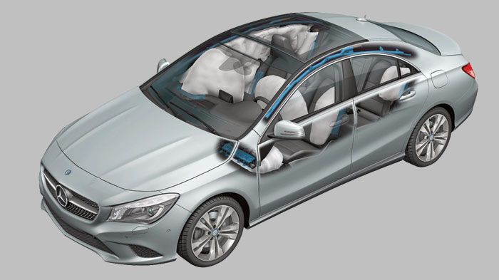 Με πλήρες πακέτο αερόσακων και με στάνταρ προηγμένα Συστήματα ασφαλείας έρχεται η νέα Mercedes CLA.