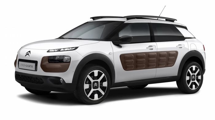 Το νέο Citroen C4 Cactus θα διαθέτει -μεταξύ άλλων- ράγες οροφής, μαλακά πλαστικά προστατευτικά στους προφυλακτήρες μπρος και πίσω, καθώς και στα πλαϊνά τμήματα του αμαξώματος.