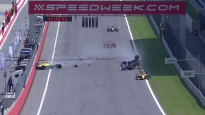 Τρομακτικό ατύχημα μεταξύ του Roberto Merhi και του Nicholas Lafiti στο πλαίσιο της Formula Renault 3.5 Series.