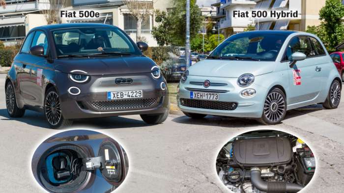 Fiat 500 Hybrid ή ηλεκτρικό Fiat 500e; Fiat 500 Hybrid ή ηλεκτρικό Fiat 500e;