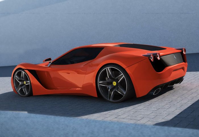 To ψηφιακά επεξεργασμένο μοντέλο είναι ένα δημιούργημα του David Williams και το ονομάζει Ferrari 365 Turin.
