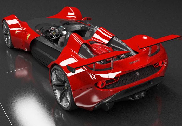 Η πρωτότυπη Ferrari αποτελεί φόρο τιμής στα αγωνιστικά οχήματα barchetta του παρελθόντος.