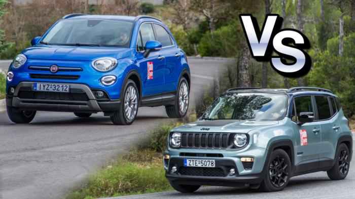 Fiat 500X vs Jeep Renegade: Ιταλικό SUV πόλης με βενζίνη ή ήπια υβριδικό Jeep με +7,5 χιλιάρικα; 