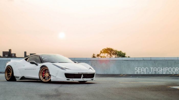 Εντυπωσιακή η Ferrari 458 Italia, πόσο μάλλον τώρα με το body kit του Liberty Walk.