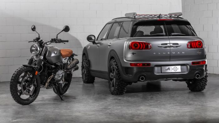 Το νέο MINI Clubman Scrambler Concept αντλεί έμπνευση και όνομα από τη μοτοσικλέτα BMW R nineT Scrambler.