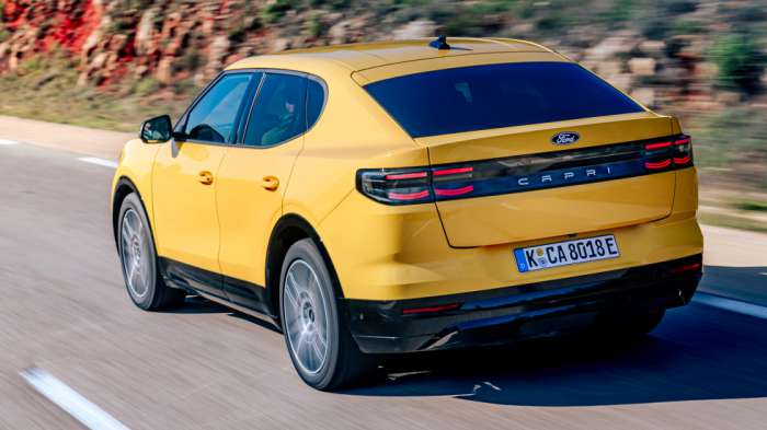 Το Ford Capri είναι η πιο σπορτίφ εκδοχή του Explorer, που δοκιμάσαμε πρόσφατα στην Ελλάδα με τα δύο ηλεκτρικά μοντέλα να κατασκευάζονται στο εργοστάσιο της φίρμας του «μπλε οβάλ» στη Γερμανία και συγκεκριμένα στο εργοστάσιο της Κολωνίας. Το Ford Capri είναι η πιο σπορτίφ εκδοχή του Explorer, που δοκιμάσαμε πρόσφατα στην Ελλάδα με τα δύο ηλεκτρικά μοντέλα να κατασκευάζονται στο εργοστάσιο της φίρμας του «μπλε οβάλ» στη Γερμανία και συγκεκριμένα στο εργοστάσιο της Κολωνίας.