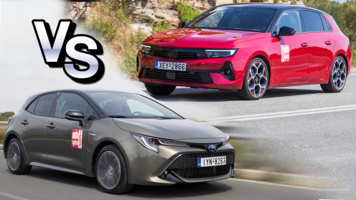 Σύγκριση: Opel Astra turbo Vs Toyota Corolla hybrid 