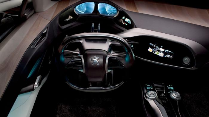 Στο πρωτότυπο Peugeot SR1 είδαμε για πρώτη φορά το i-Cockpit εσωτερικό της γαλλικής μάρκας (Σαλόνι Αυτοκινήτου Γενεύης, 2010).