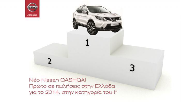 Σύμφωνα με τα στοιχεία των συνολικών πωλήσεων καινούργιων αυτοκινήτων για το 2014, το Nissan Qashqai παίρνει την πρωτιά στην κατηγορία του. 