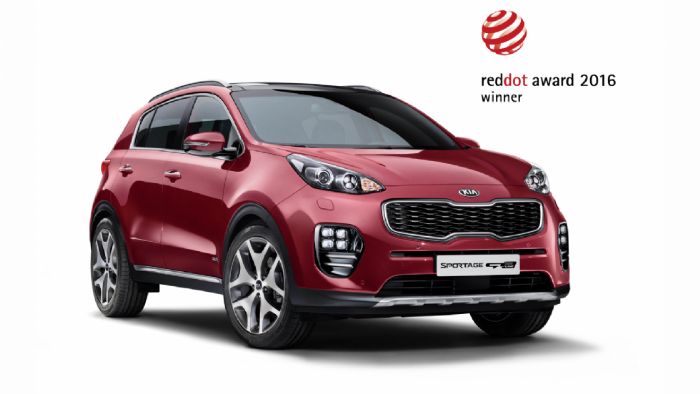 Τη μορφή του Kia Sportage επιμελήθηκε το ευρωπαϊκό κέντρο σχεδίασης της φίρμας στη Φρανκφούρτη. Η εταιρεία έχει καταφέρει να αποσπάσει συνολικά 15 Red Dot Awards. Σήμερα, όλα τα μοντέλα της έχουν το δ