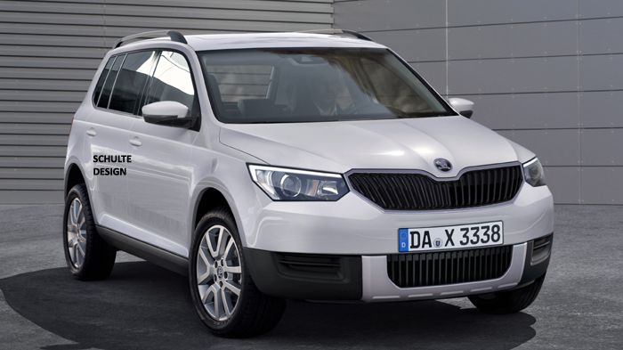 Στο νέο compact Skoda SUV θα κυριαρχεί η μεγάλη μάσκα μπροστά και τα τετραγωνισμένα φώτα, όπως βλέπουμε από την κατασκοπευτική, ηλεκτρονικά επεξεργασμένη εικόνα.