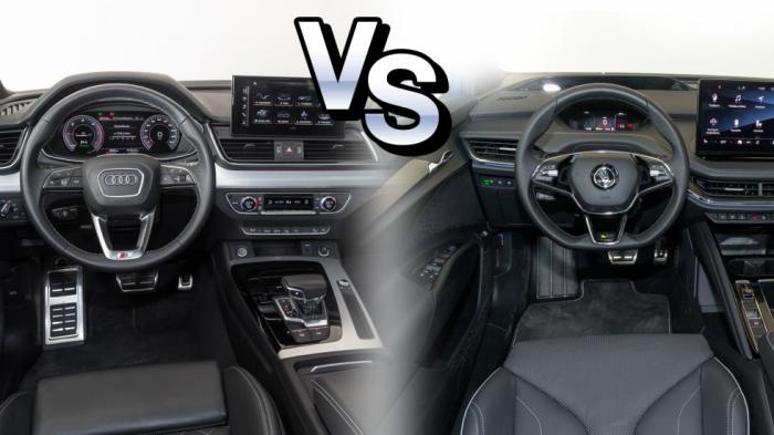 Σύγκριση μεσαίων SUV: Audi Q5 40 TDI Hybrid quattro S tronic 204 PS VS Skoda Enyaq Coupe iV vRS 299 PS