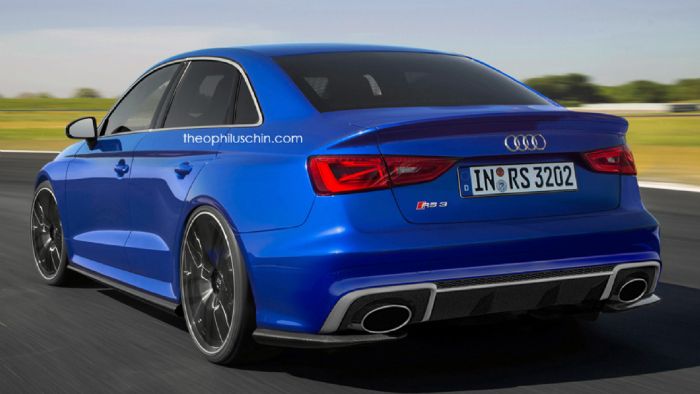 Το Audi RS3 Sedan (ψηφιακά επεξεργασμένη εικόνα) θα κάνει ντεμπούτο στο τέλος της φετινής χρονιάς στις Η.Π.Α., με το εμπορικό του λανσάρισμα να καθυστερεί για έναν περίπου χρόνο ακόμα.