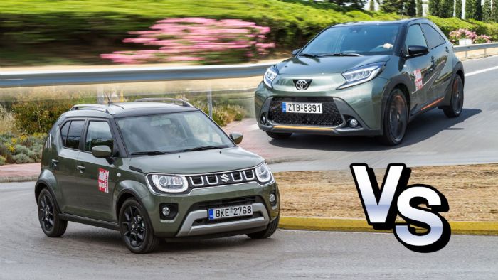 Το Toyota Aygo X και το Suzuki Ignis είναι δύο από τα λίγα μίνι SUV της ελληνικής αγοράς. Το Toyota Aygo X και το Suzuki Ignis είναι δύο από τα λίγα μίνι SUV της ελληνικής αγοράς.