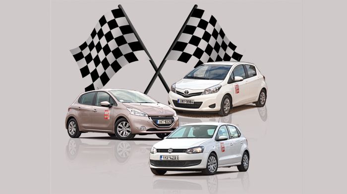 Tα Peugeot 208, Toyota Yaris και VW Polo, με diesel κινητήρες, βρίσκονται στις πρώτες θέσεις της κατηγορίας.