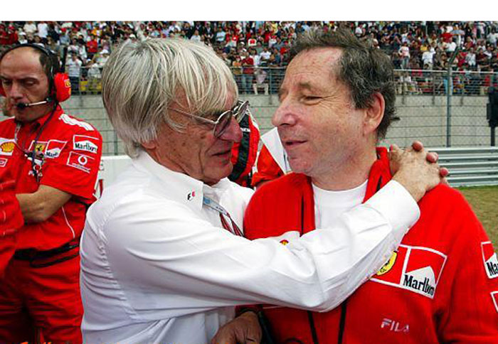 Ο Bernie Ecclestone σε παλαιότερες στιγμές με τον νυν πρόεδρο της FIA, Jean Todt