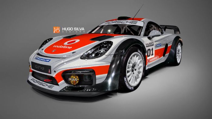 Πώς σας φαίνεται η ψηφιακά επεξεργασμένη εικόνα της Hugo Silva Designs, όπου βλέπουμε μια αγωνιστική Porsche Cayman GT4 να έχει μετατραπεί σε rally car. Θα θέλατε την Porsche στο WRC;