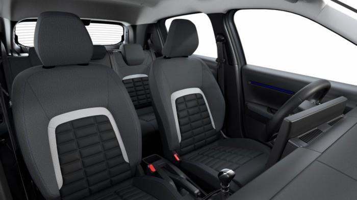 το e-C3 εξοπλίζεται με τα Advanced Comfort καθίσματα που είναι άνετα σαν πολυθρόνες και πλέον επωφελούνται από 10 χιλιοστά περισσότερο αφρώδες υλικό και καλύτερη πλαϊνή υποστήριξη του σώματος του οδηγού το e-C3 εξοπλίζεται με τα Advanced Comfort καθίσματα που είναι άνετα σαν πολυθρόνες και πλέον επωφελούνται από 10 χιλιοστά περισσότερο αφρώδες υλικό και καλύτερη πλαϊνή υποστήριξη του σώματος του οδηγού