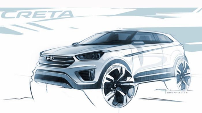 Αυτό είναι το πρώτο σκίτσο του Hyundai Creta, το οποίο θα είναι έτοιμο μέχρι το τέλος της χρονιάς.