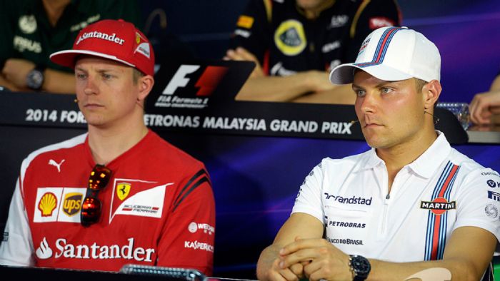 Kimi Raikkonen και Valtteri Bottas μετά τη Μαλαισία το 2014.